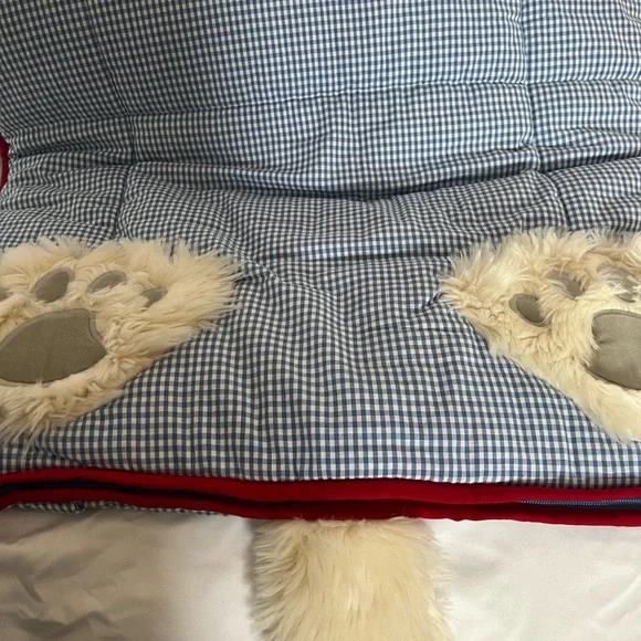 Pottery Barn Sleeping Bag Bear fluffy as a pillow. - Picture 3 of 5